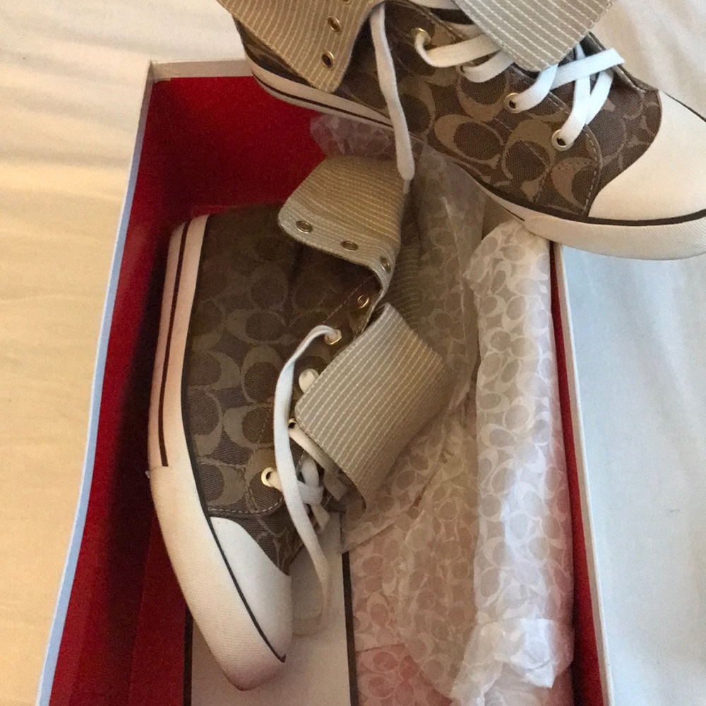 Coach high top tennis sneakers
